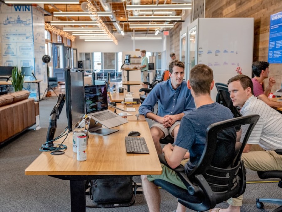 Consultants working in an office