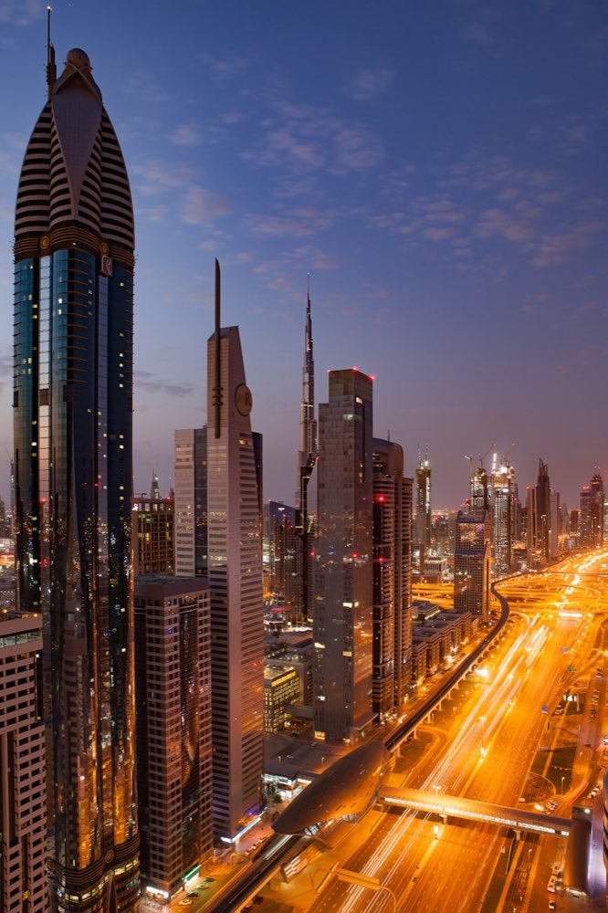 Sheikh Zayed Road at night